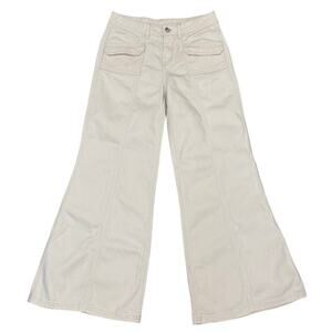 H&M Divided Cream Wide Leg Cargo Jeans Size 2 (EUR 34